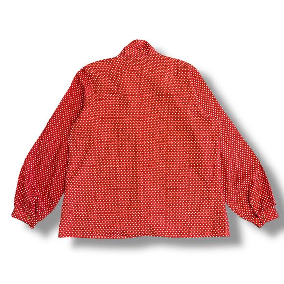 Vintage Sears Fashion Place Red Polka Dot Blouse Women’s 38 M Bow 70s 80s‎ - Picture 7 of 9